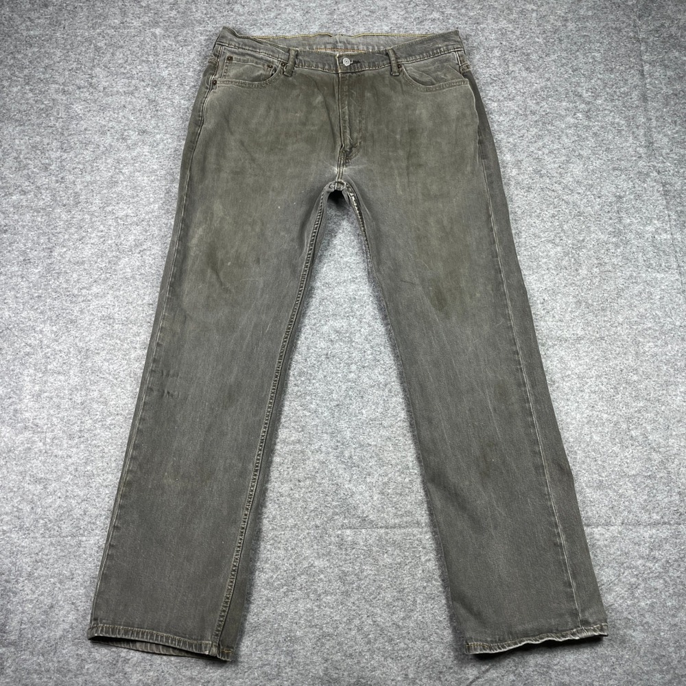 Levis Jeans Mens 36x34 (Fits 36x32) Grey 569 Loose Straight Stretch Denim Pants